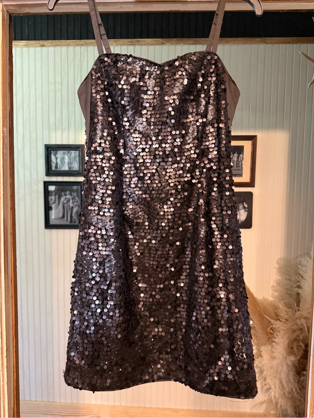 H&M Brown Sequin Mini Dress